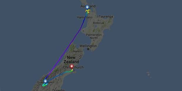 The flight path of Air New Zealand flight NZ621