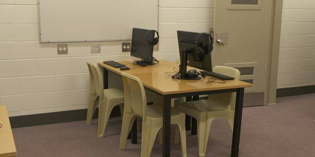 A computer training area in the new prison.