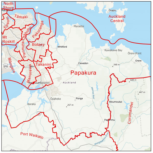 papakura electorate boundaries map